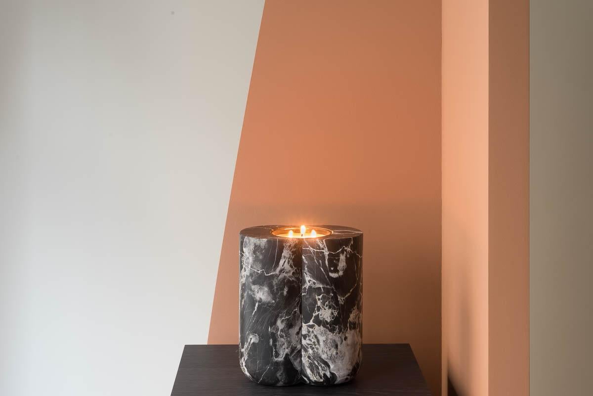 Contemporary Mensa Portoro Candleholder by Magaux Keller For Sale