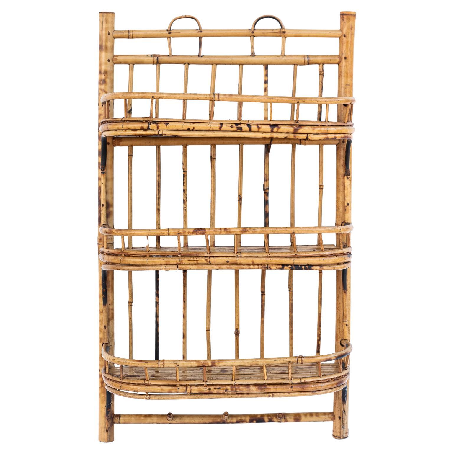 Bamboo wall shelf, 1960s