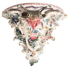 GBV Nine Ceramic Shelf with Hand Painted Fair 19th Century