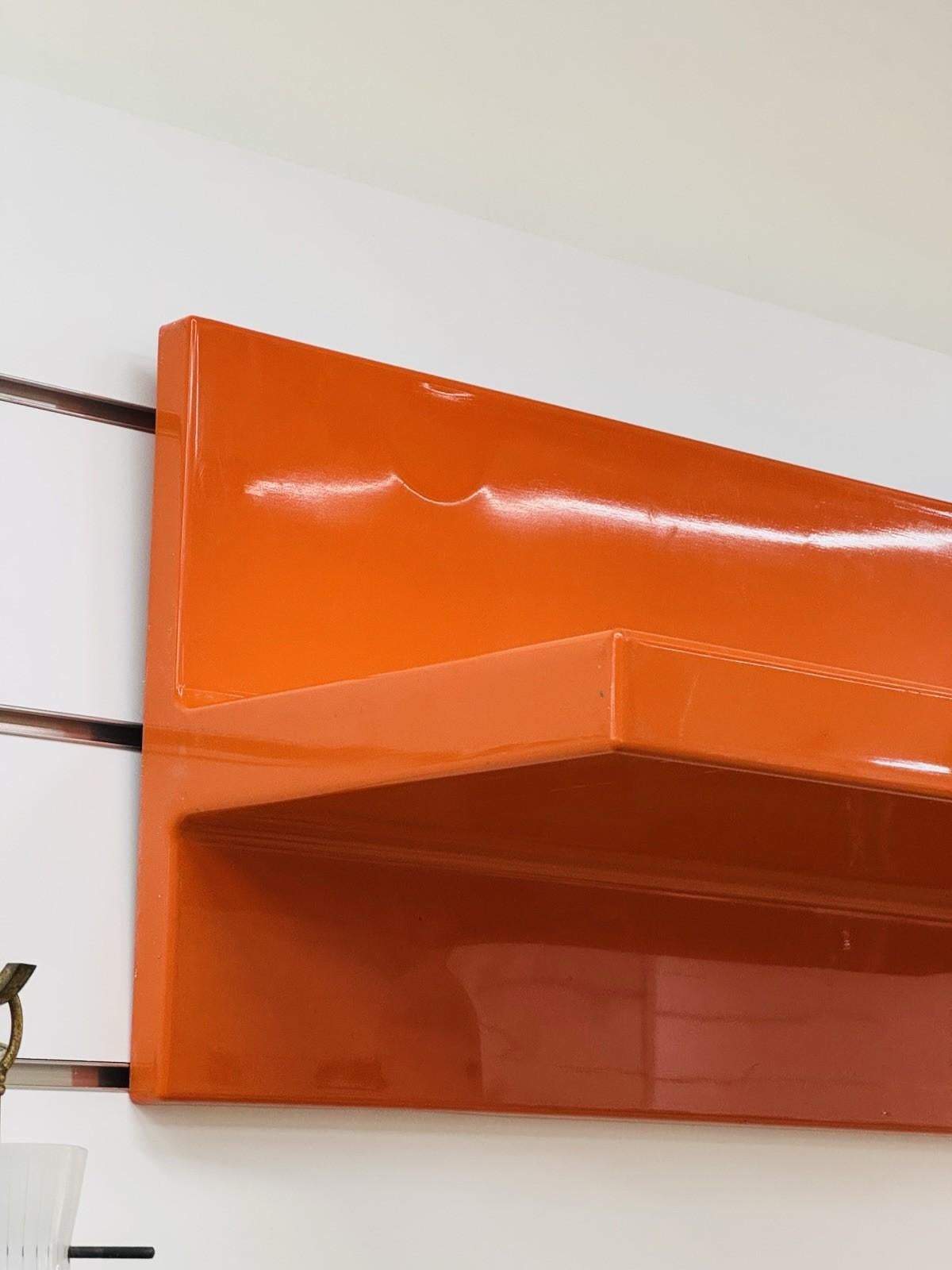 Space Age Kartell Marcello Siard Orange Shelf 70s Design Modernism For Sale