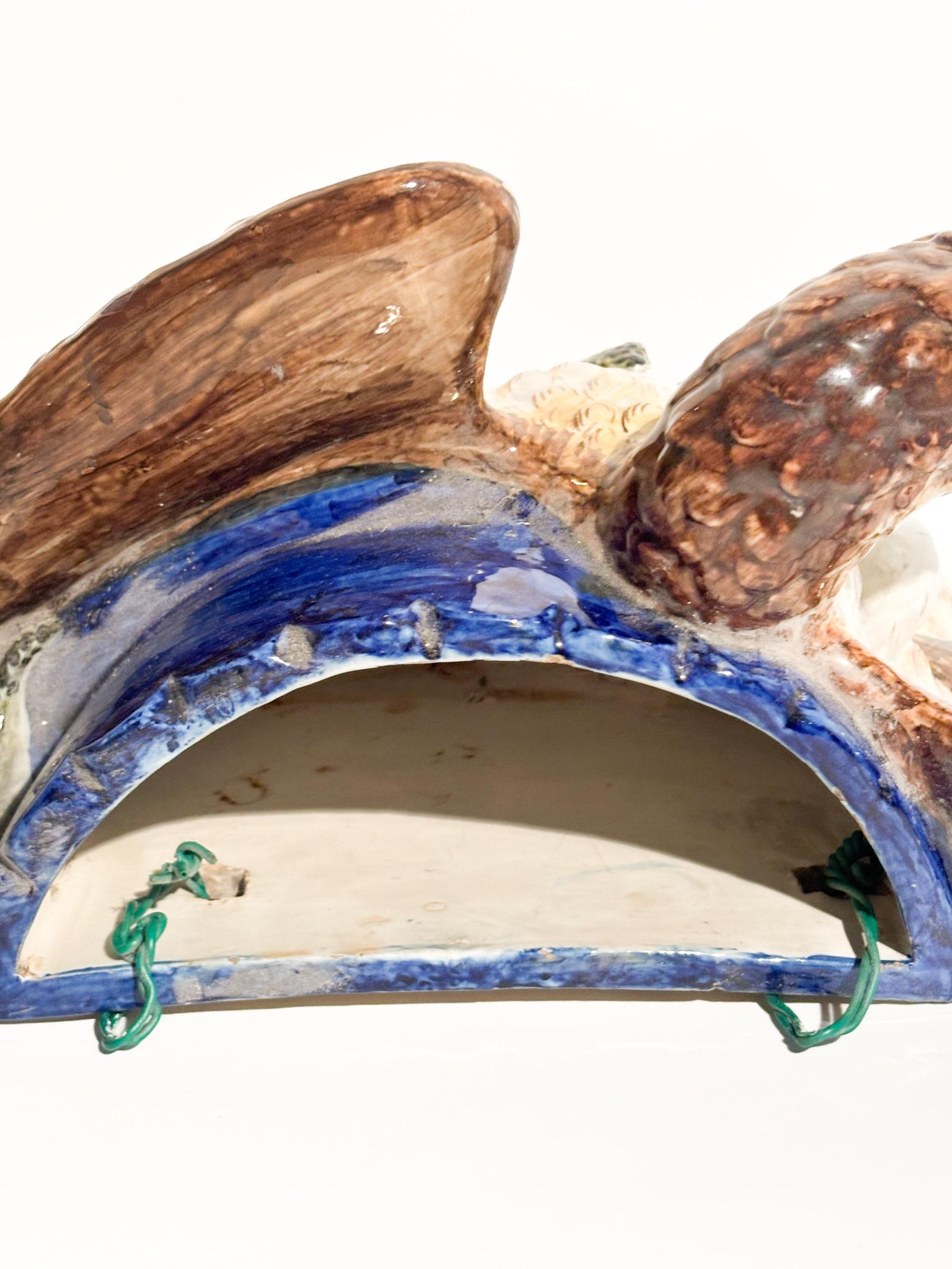 Mensola Portafiori da Parete in Ceramica di Ginori - Doccia a Forma di Aquila in vendita 6