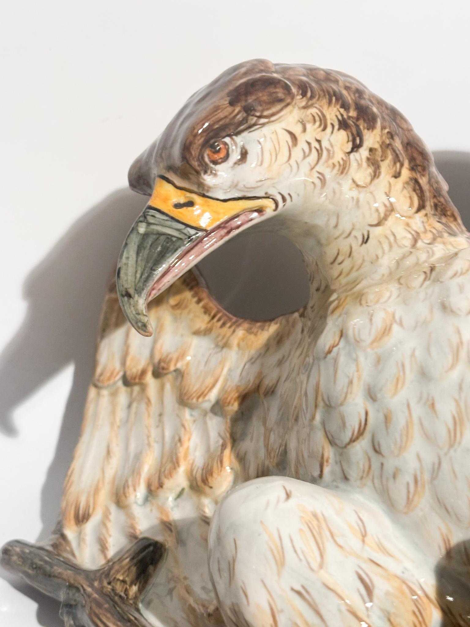 Mensola Portafiori da Parete in Ceramica di Ginori - Doccia a Forma di Aquila in vendita 1