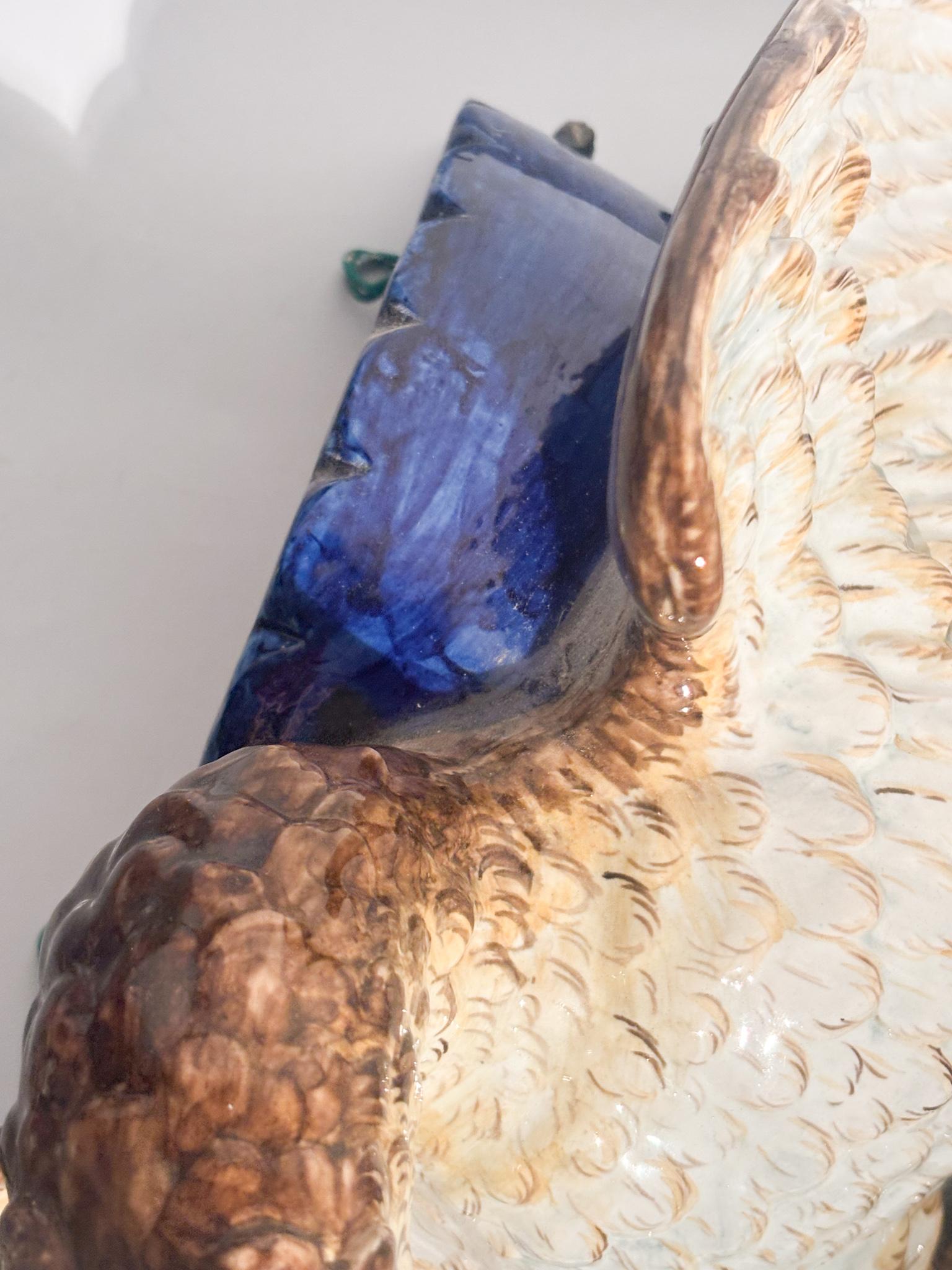 Mensola Portafiori da Parete in Ceramica di Ginori - Doccia a Forma di Aquila in vendita 2