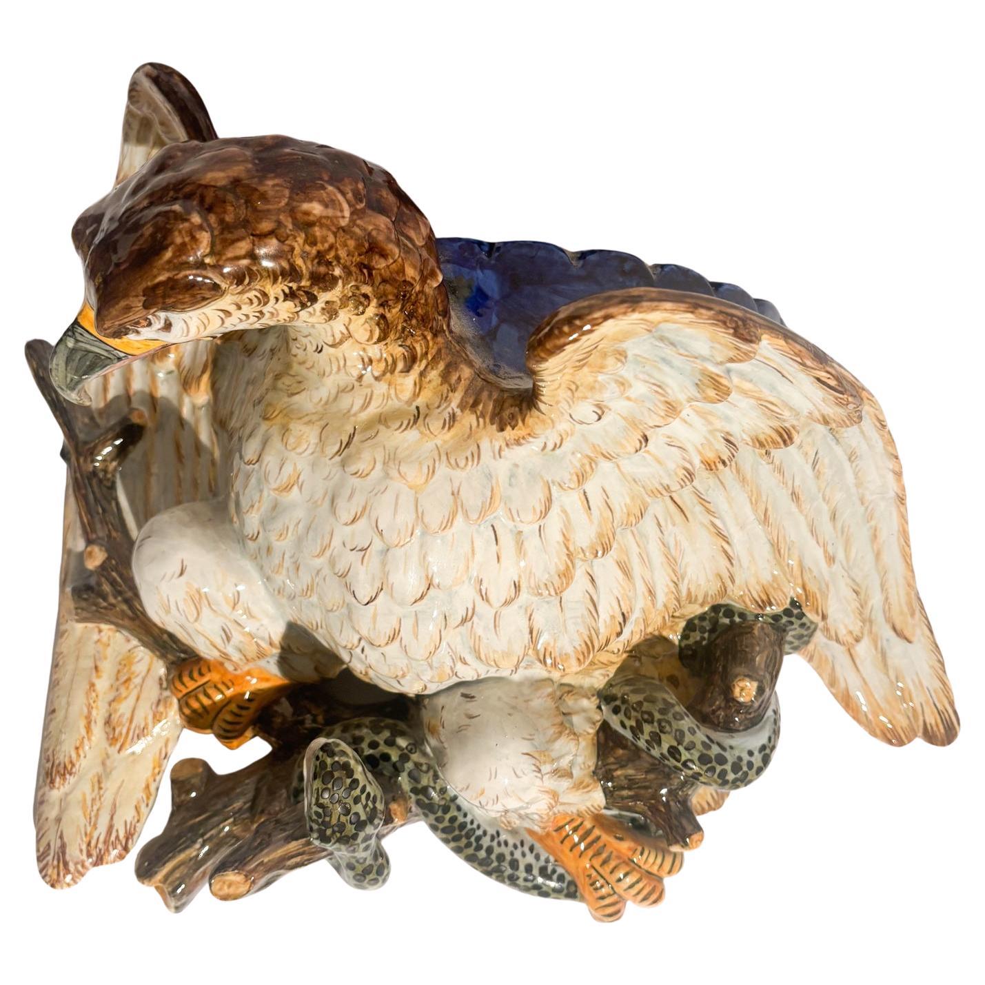 Mensola Portafiori da Parete in Ceramica di Ginori - Doccia a Forma di Aquila in vendita