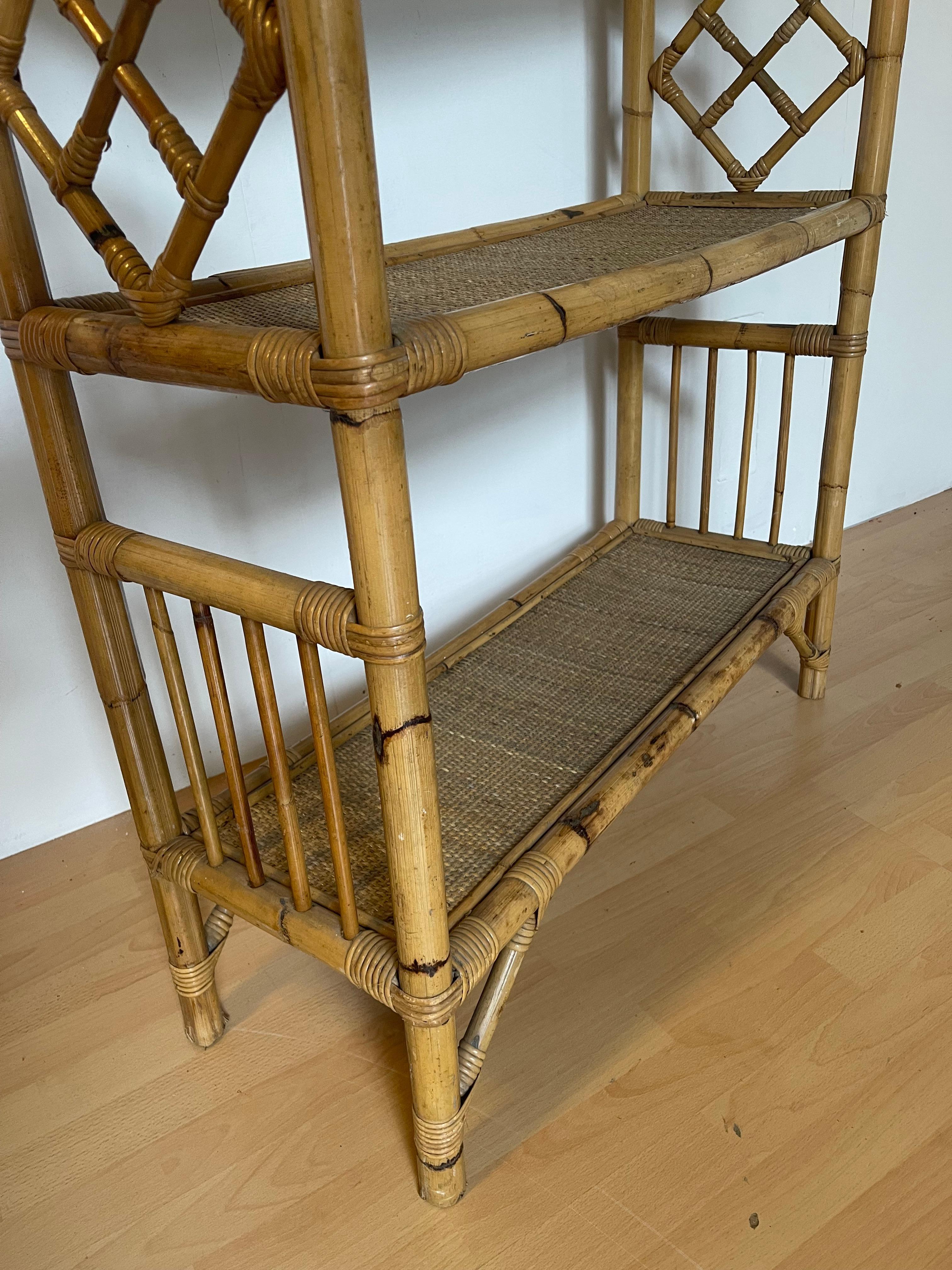 Estantería vintage de bambú y ratán años 70 Bambú en venta