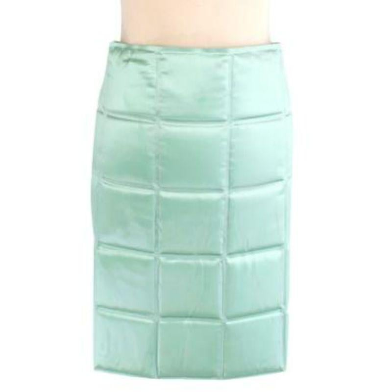 Menta Lacquered Matelasse Satin Skirt In Good Condition For Sale In London, GB