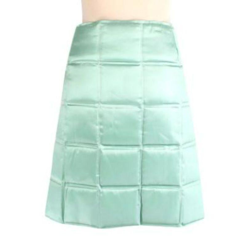 Menta Lacquered Matelasse Satin Skirt For Sale 1