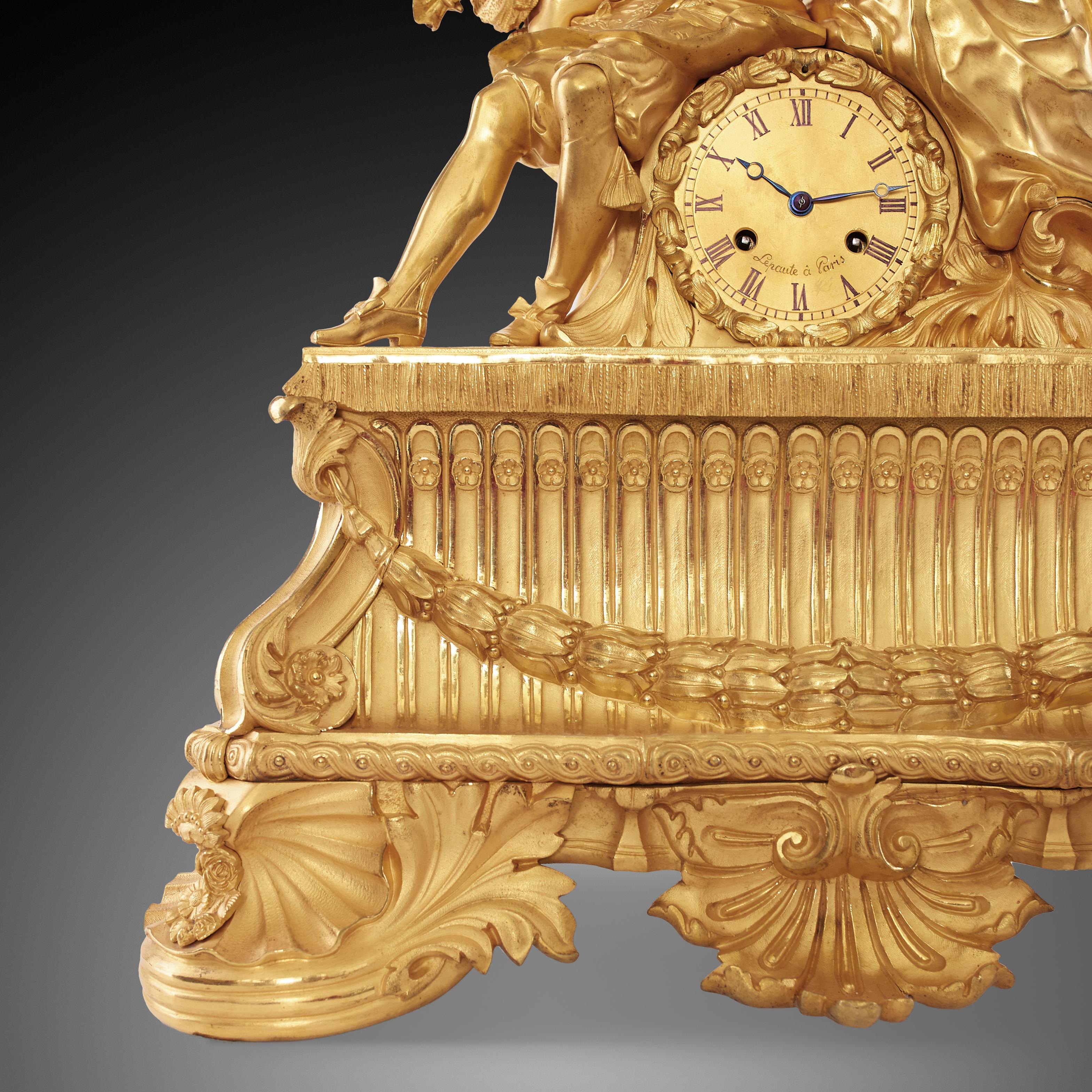 18th Century Mental Clock Lepatue a Paris