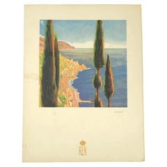 Transatlantic REX tourist class menu of August 14, 1936 with view of Amalfi