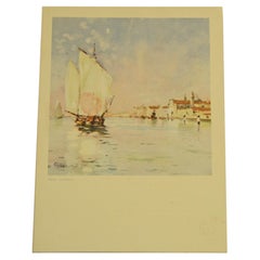 REX Transatlantic Menu du 3 août 1935 représentant le tableau de La Giudecca