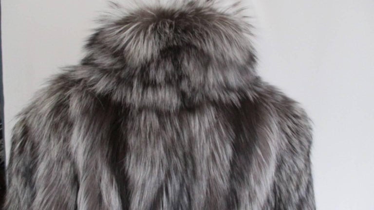 Mens Letout Silver Fox Fur Coat