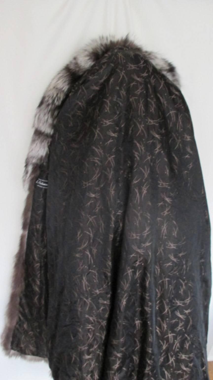 Women's or Men's Men's or Women's Long Silver Fox Fur Coat 