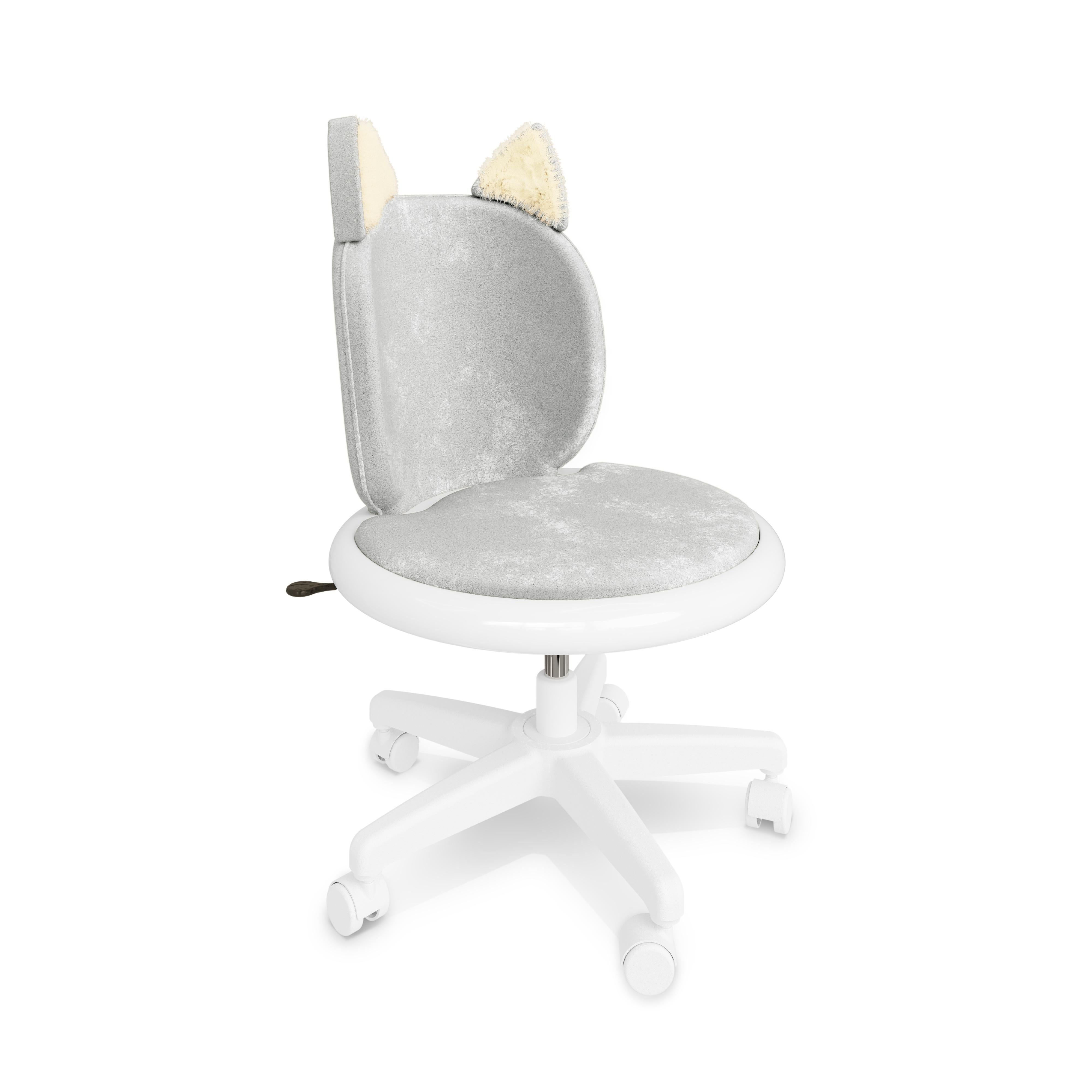 Apportez un charme ludique et un confort raffiné à la chambre de votre enfant avec la chaise de bureau Meow en velours Lion, une chaise de bureau pivotante de luxe conçue pour inspirer l'imagination tout en assurant une fonctionnalité