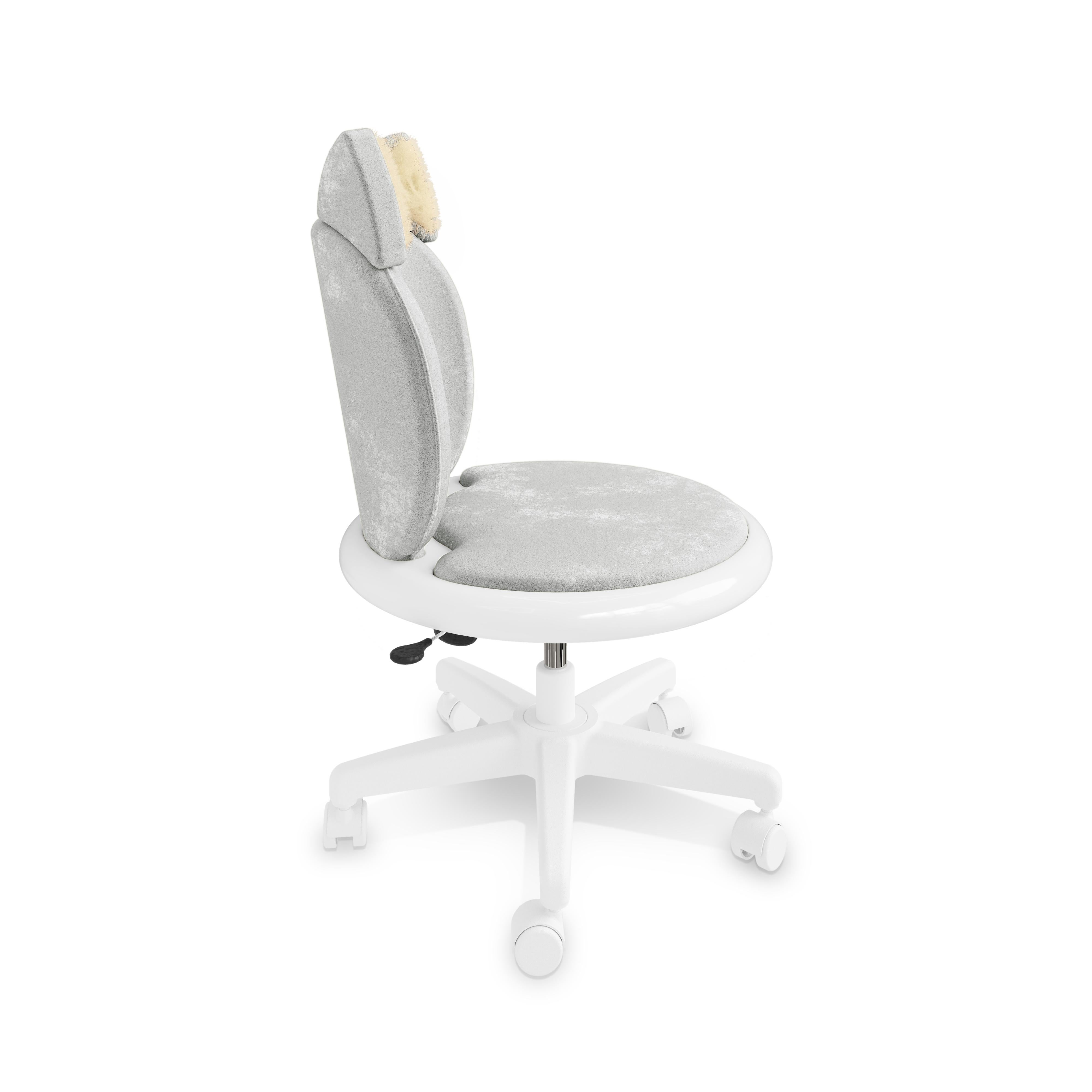Moderne Chaise de bureau Meow en velours Antracite par MAGILORE - Chaise de bureau pivotante pour enfants en vente