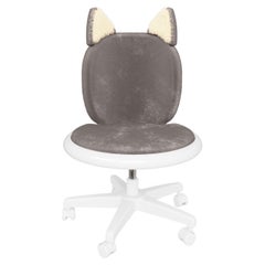 Meow Office Chair in Antracite Velvet by MAGILORE – Kids’ Swivel Desk Chair