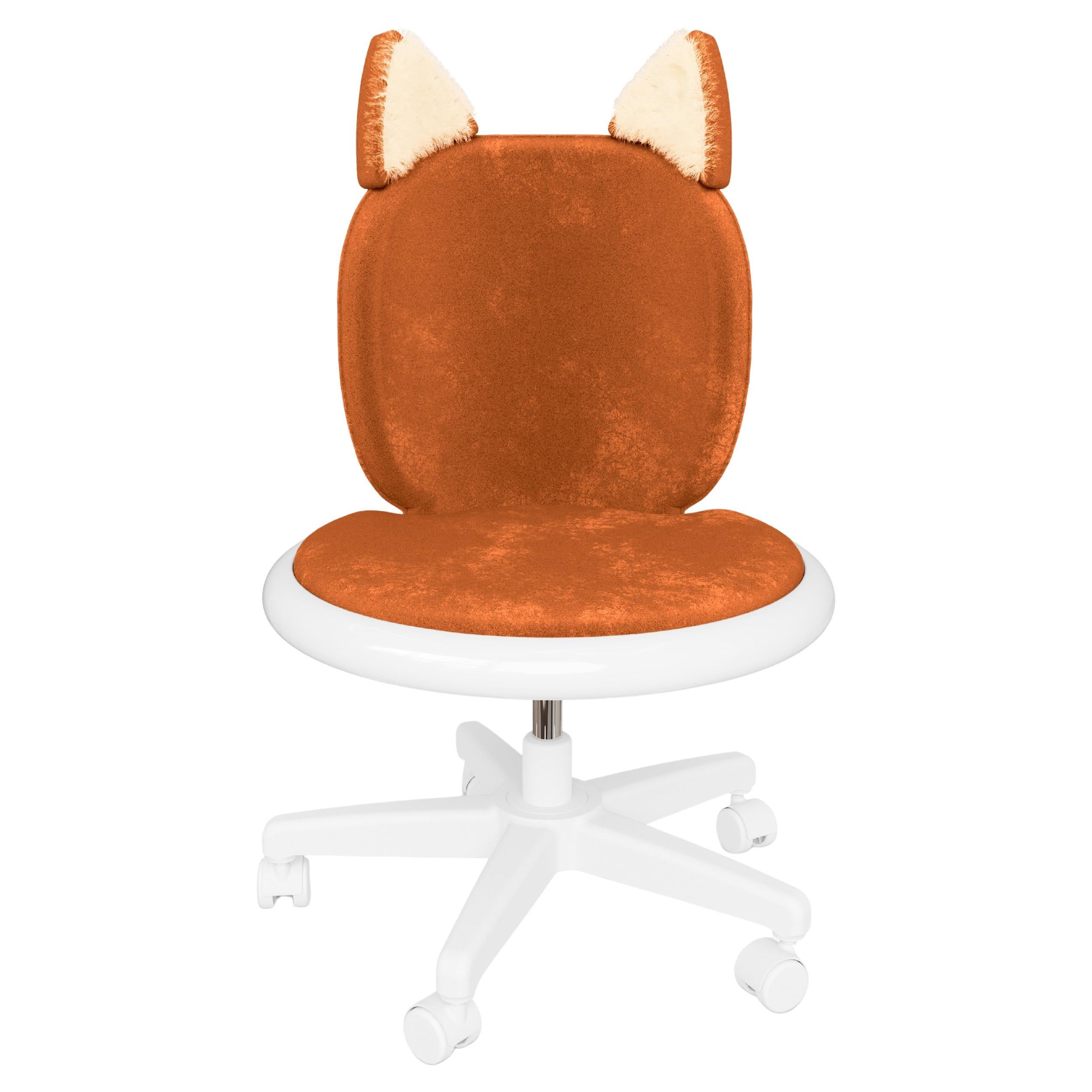 Sedia da ufficio Meow in velluto color mattone di MAGILORE- Sedia da scrivania girevole per bambini