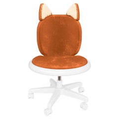 Sedia da ufficio Meow in velluto color mattone di MAGILORE- Sedia da scrivania girevole per bambini