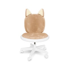 Meow Office Chair in Lion Velvet - Kinderdrehstuhl mit Katzenohren