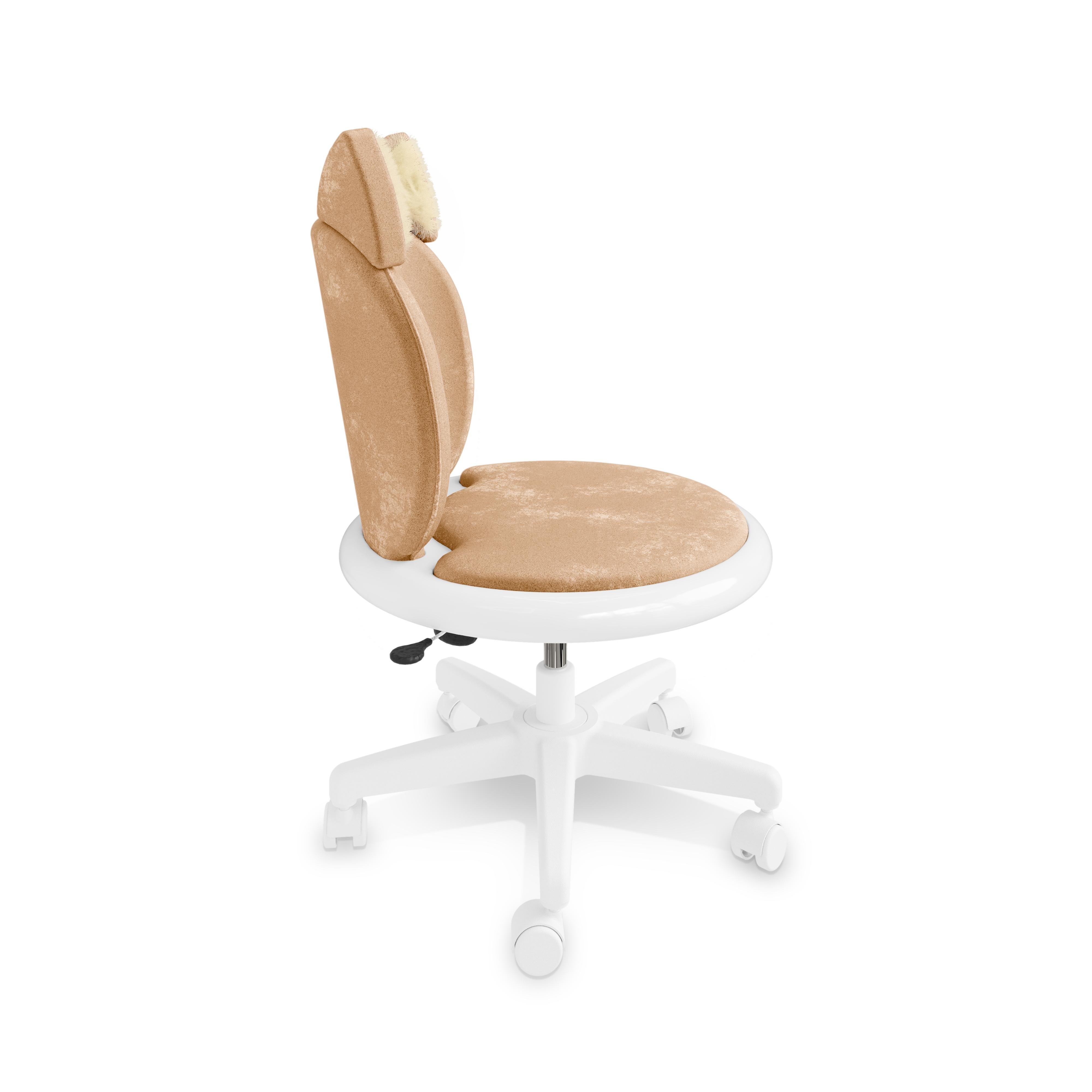 Moderno Sedia da ufficio Meow in velluto di leone - Sedia da scrivania girevole per bambini con orecchie di gatto in vendita