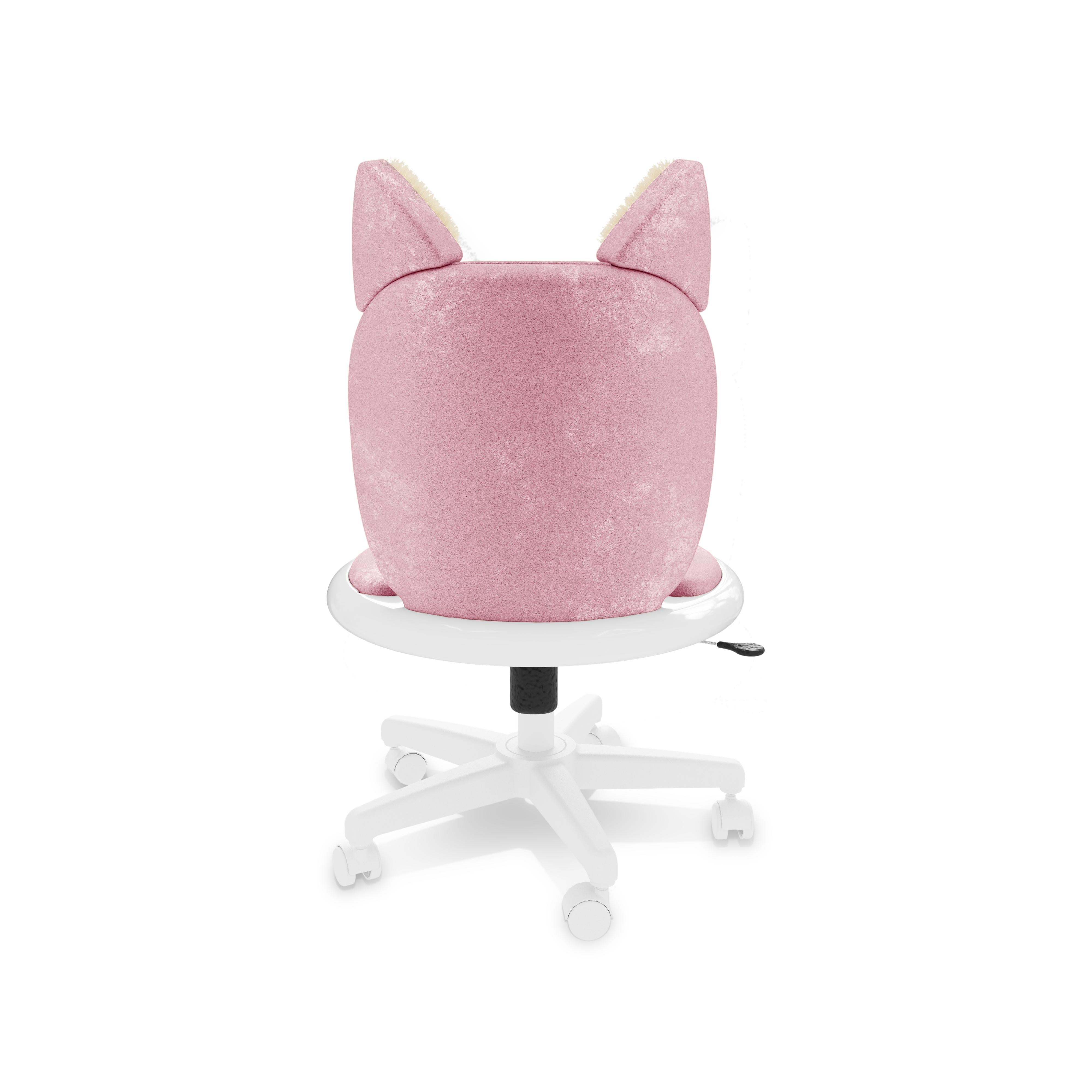 Portoghese Sedia da ufficio Meow in velluto rosa - Sedia da scrivania girevole per bambini con orecchie da gatto in vendita