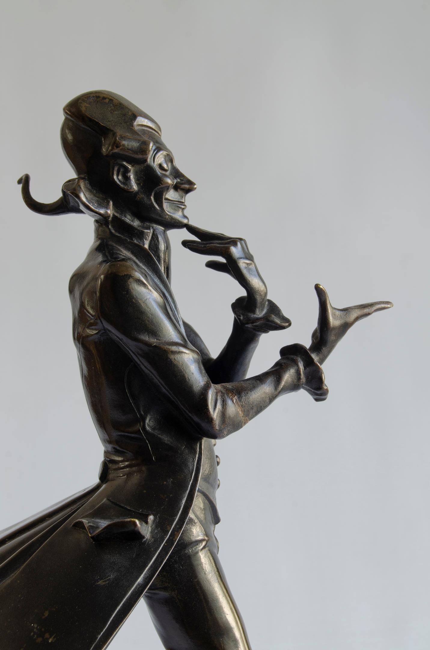 French Mephistopheles Sculpture France Foundry 'Hans Elischer'