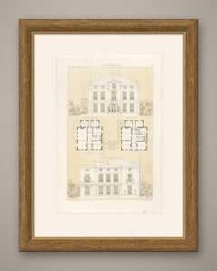 Meppel Country House, Elevations, Dutch Architecture Print, Leliman, 1865-1866