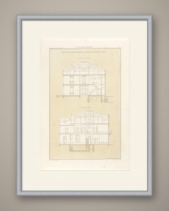 Meppel Country House, Sections, Dutch Architecture Print, Leliman, 1865-1866