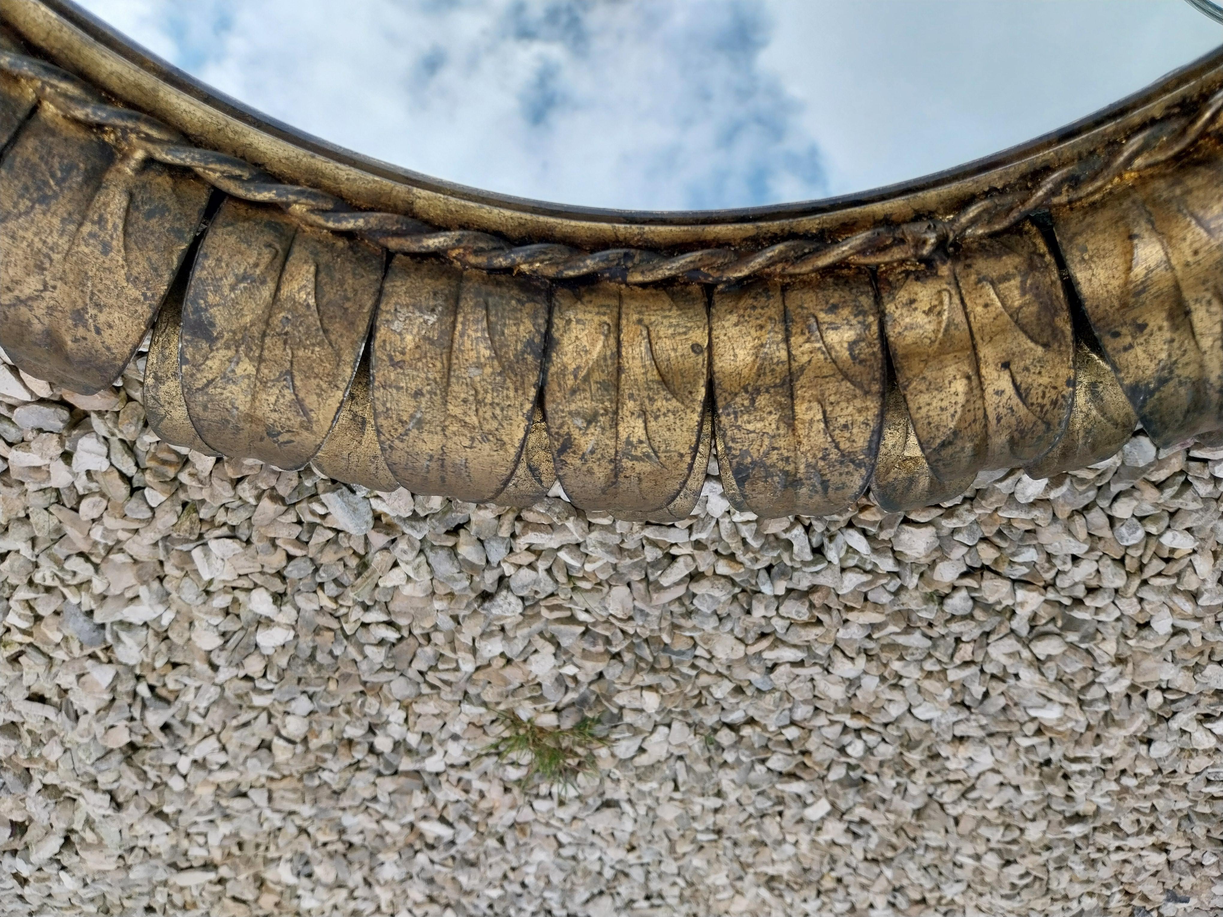 20th Century Meral sunburst mirror with wall-light For Sale
