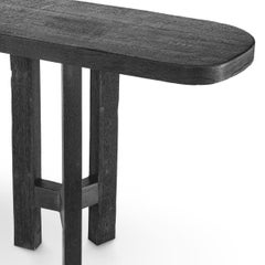 Meranti Wood Console Table with a Burnt Finish