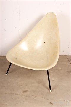 Mérat Sillón Francés de Fibra de Vidrio Atribuido a Rj Caillette Francia, 1956