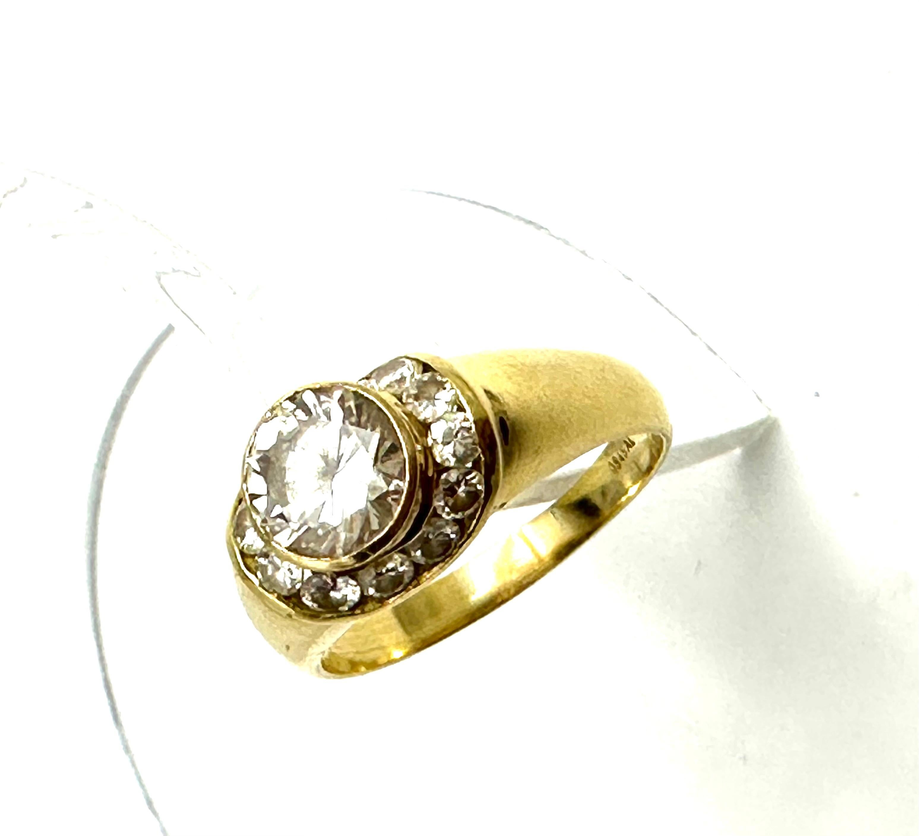 Modern Wonderful convex band ring with diamonds For Sale