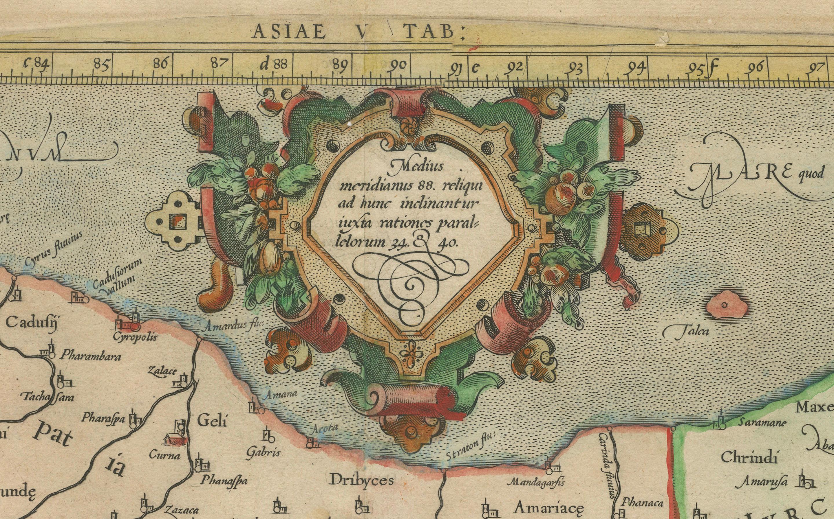 Mercator's Ptolemaic Map of Ancient Assyria, Media, and Persia In Good Condition For Sale In Langweer, NL