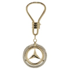Mercedes 18 Karat Yellow and White Gold Key Ring