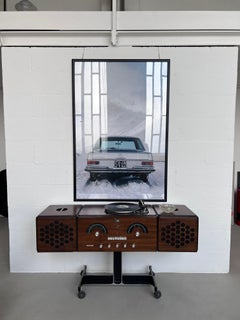 Mercedes 280SE in den Alpen, Kunstdruck von Spinzi, Italienische Dolcevita