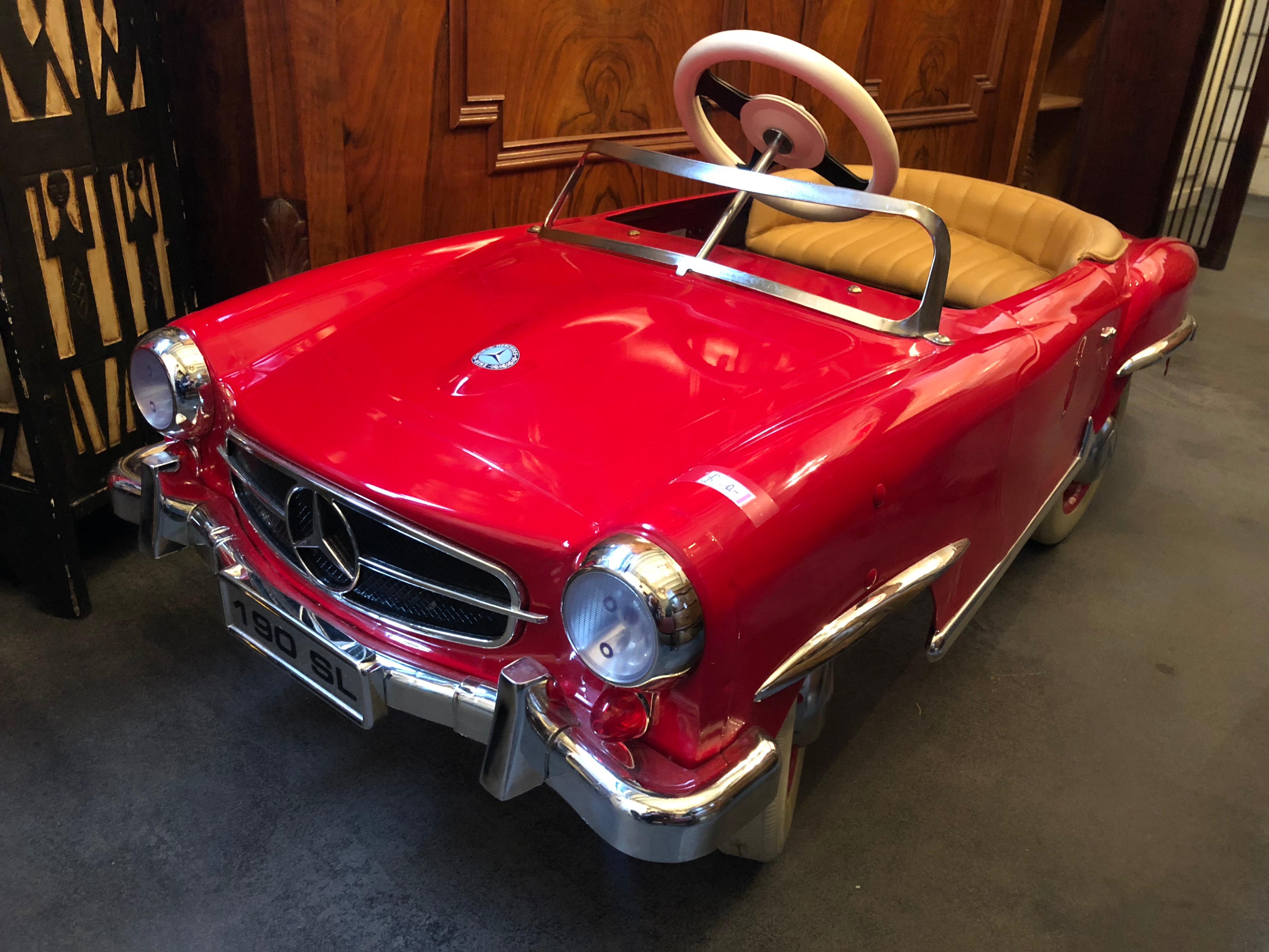 Mid-Century Modern Mercedes Benz 190 SL Vintage Pedal Car for Kids