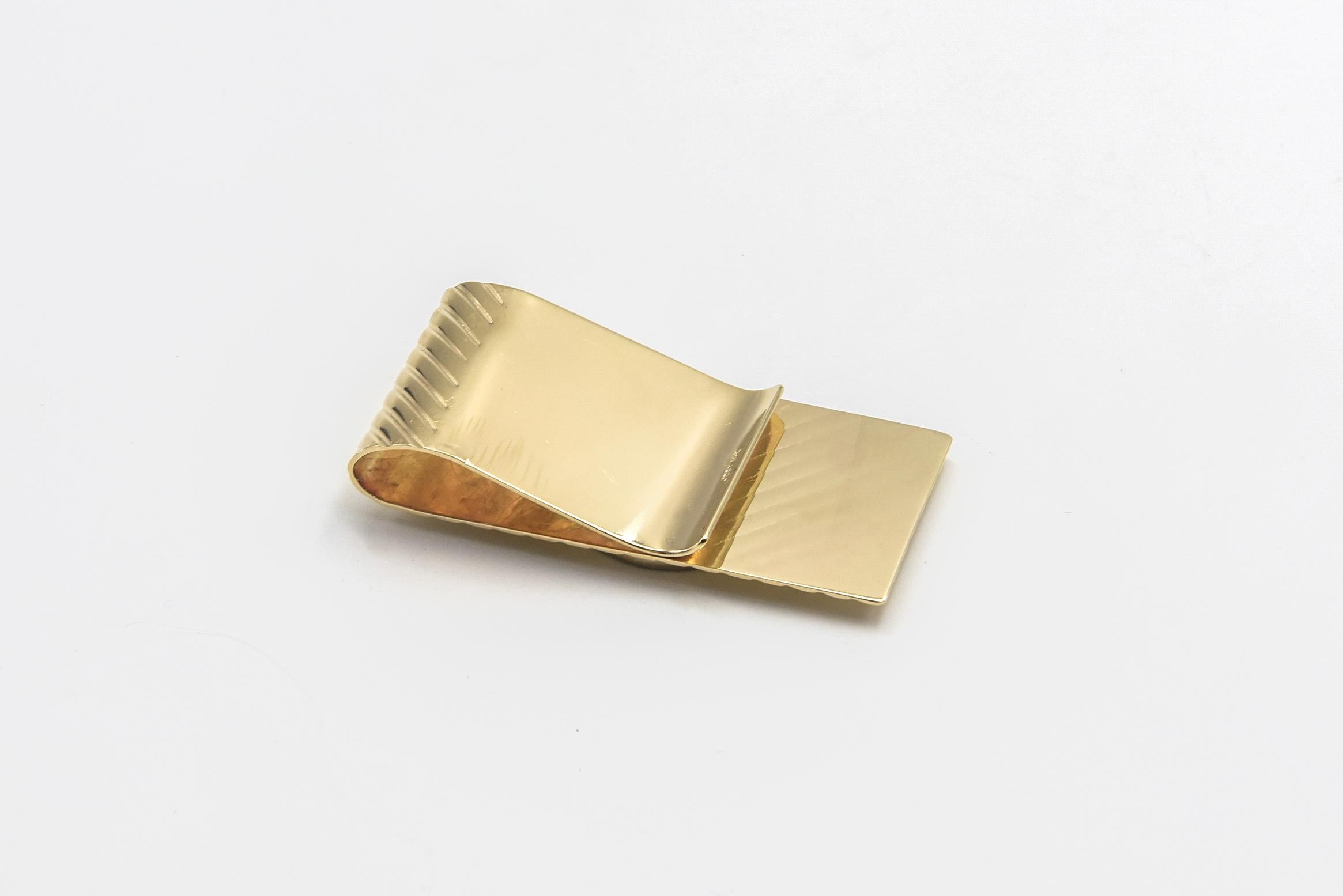 Round Cut Mercedes Benz Diamond and Gold Money Clip