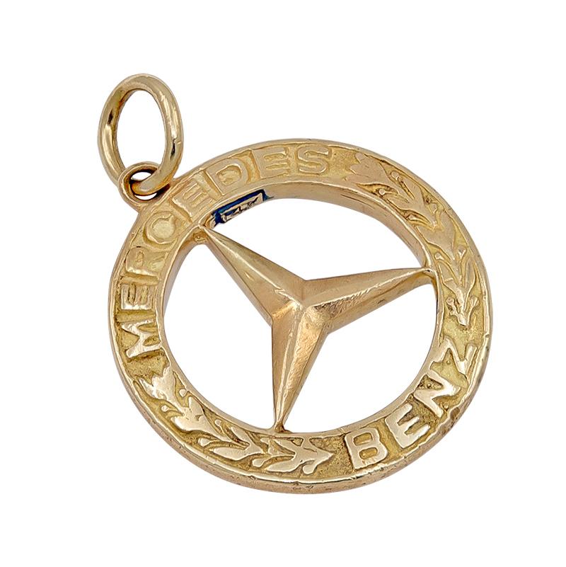 14k gold mercedes benz pendant