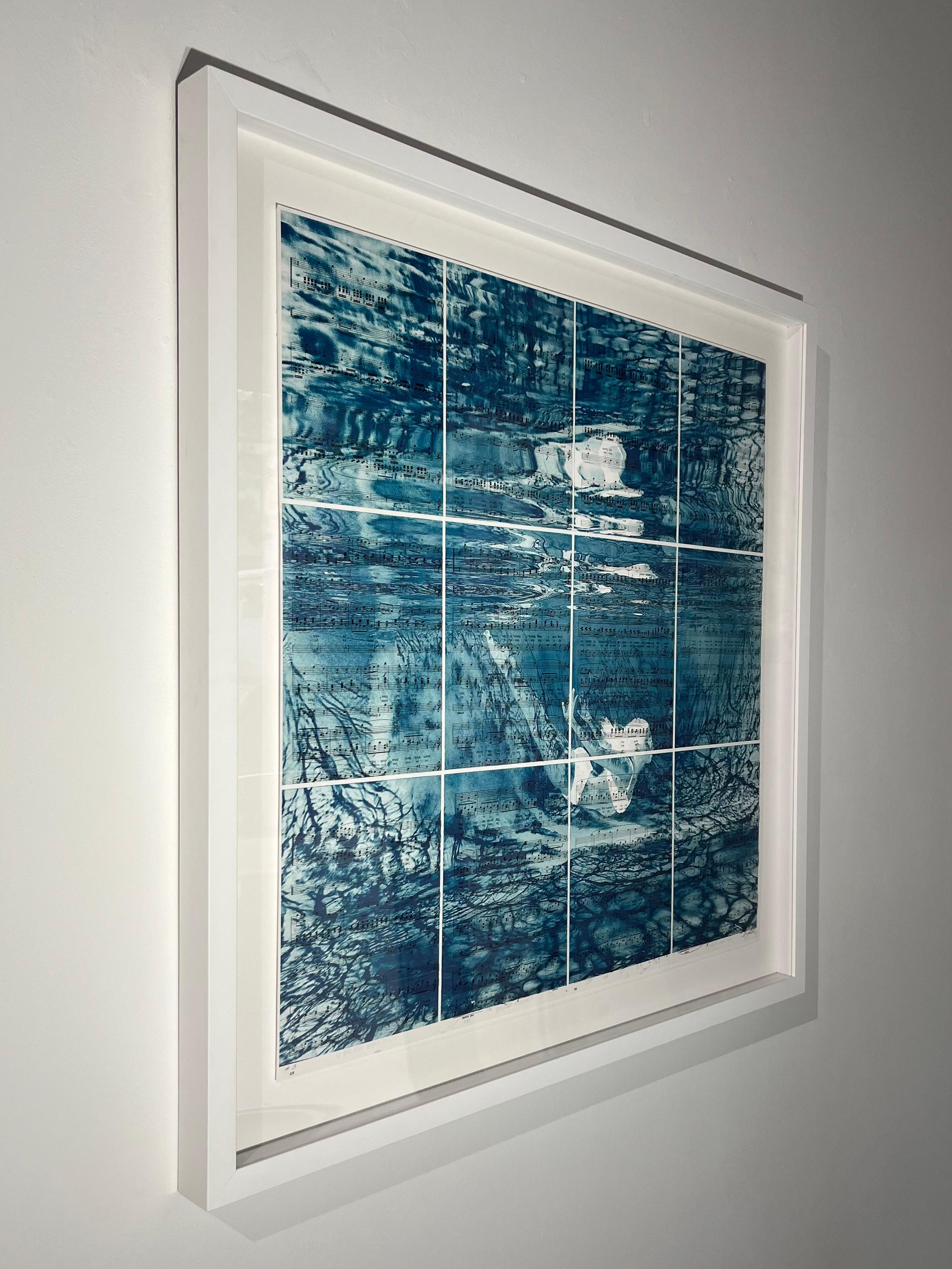 Bleu #2 - Contemporain Mixed Media Art par Mercedes Jelinek