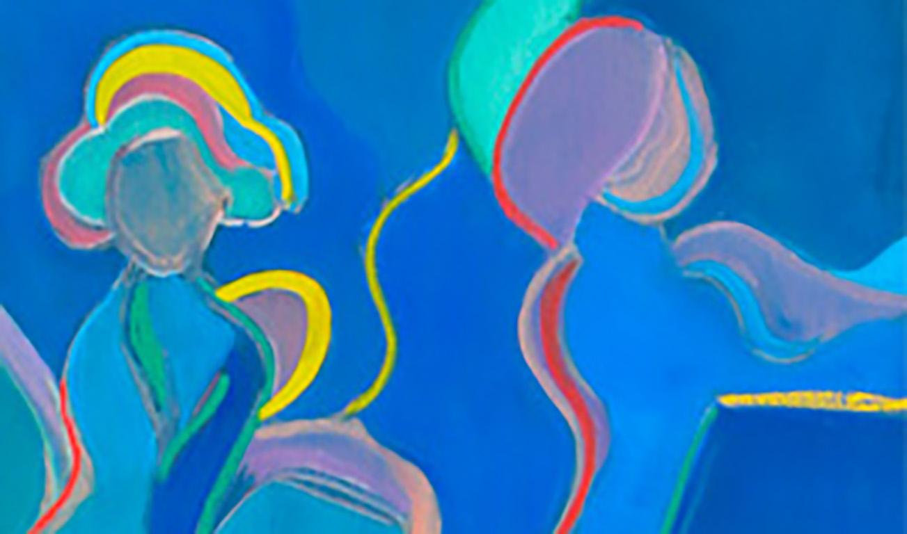 Blue Dancers Series XI by Mercedes Lasarte Oil on Canvas For Sale 2