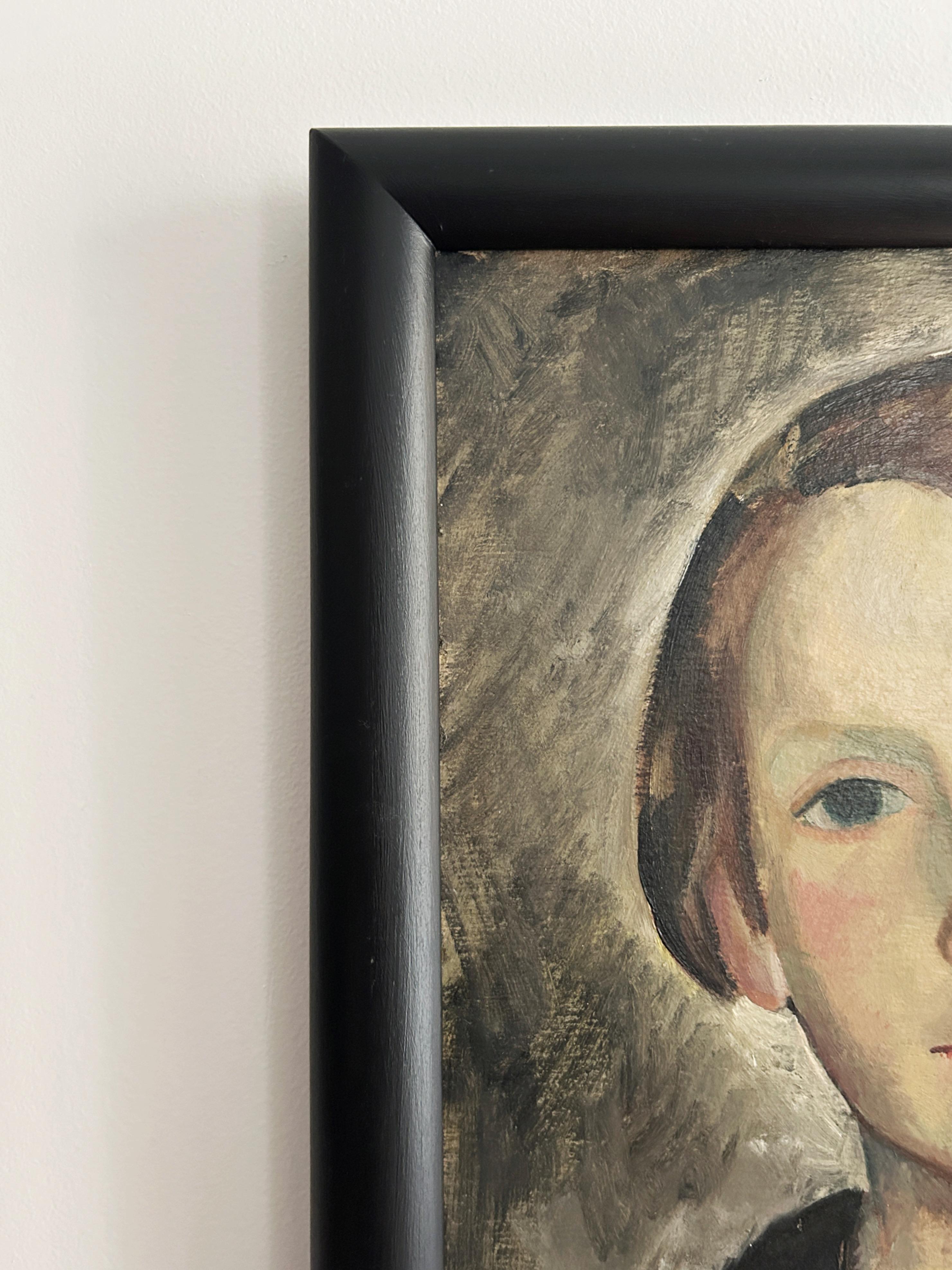 Ritratto di una giovane donna, 1935 circa - Painting Scuola francese di Mercedes Legrand