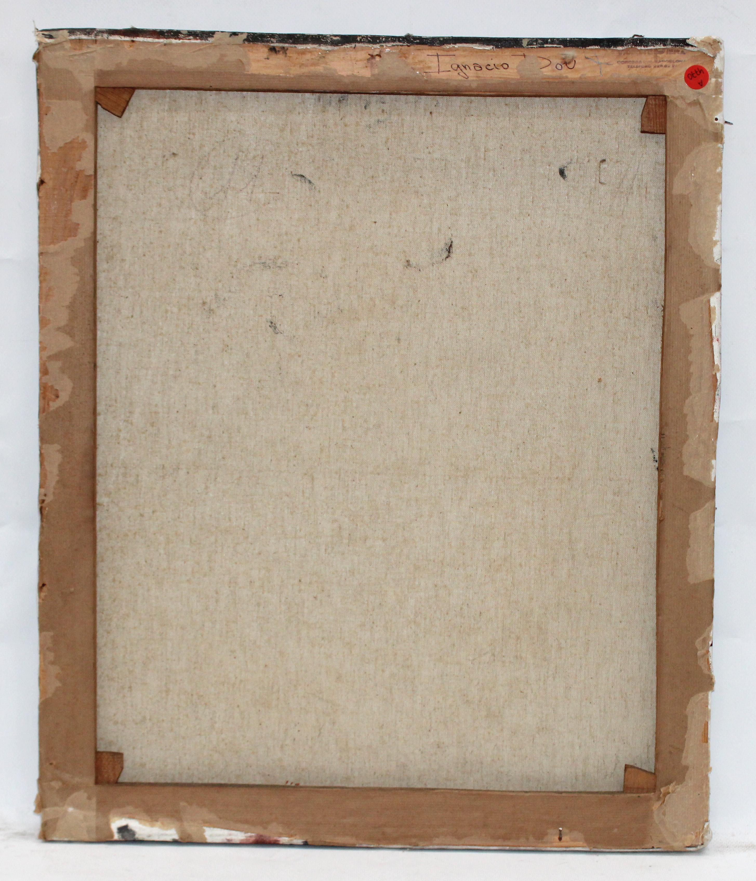 Óleo sobre tela - La joven tejedora in vendita 6