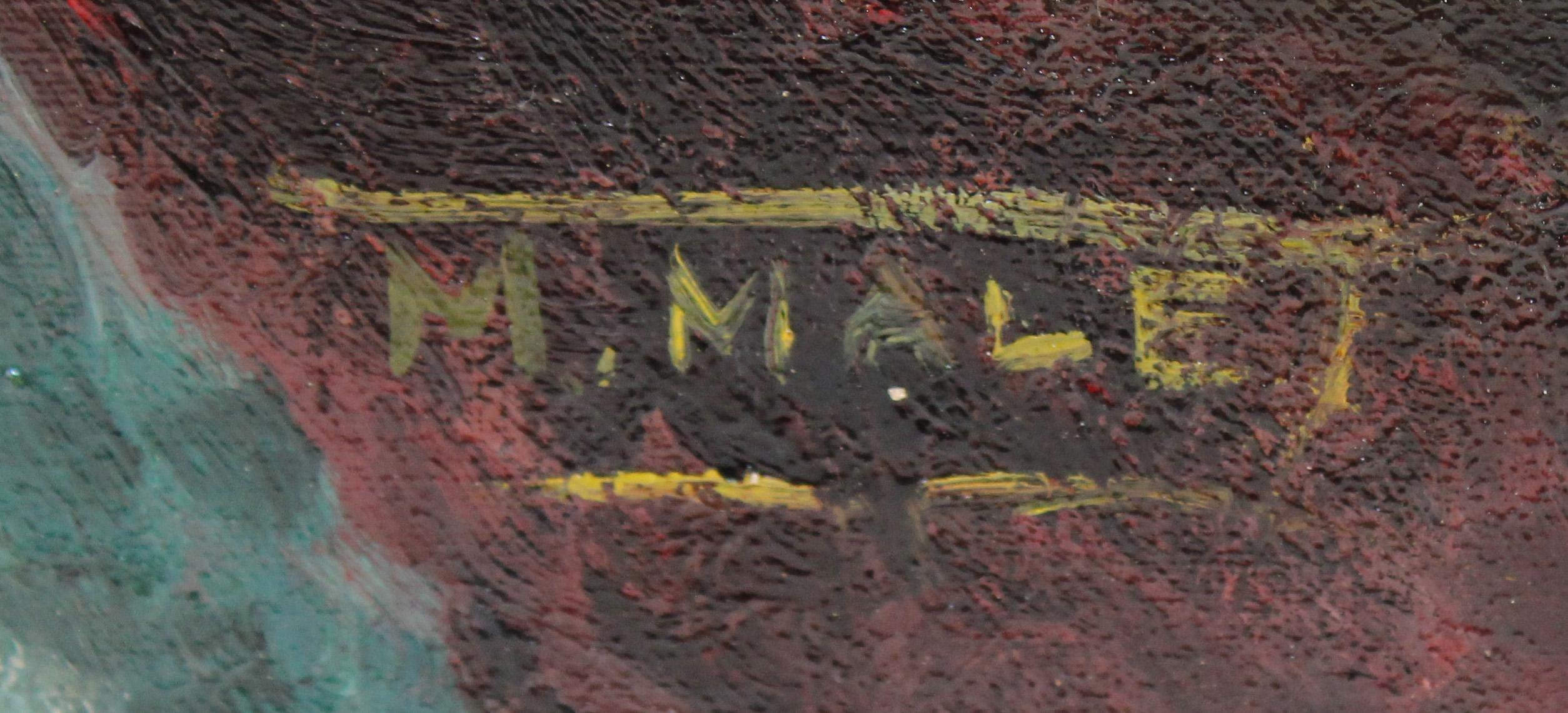 Óleo sobre tela - La joven tejedora in vendita 5