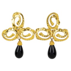 Mercedes Robirosa Boucles d'oreilles baroques avec gouttes en verre coulé