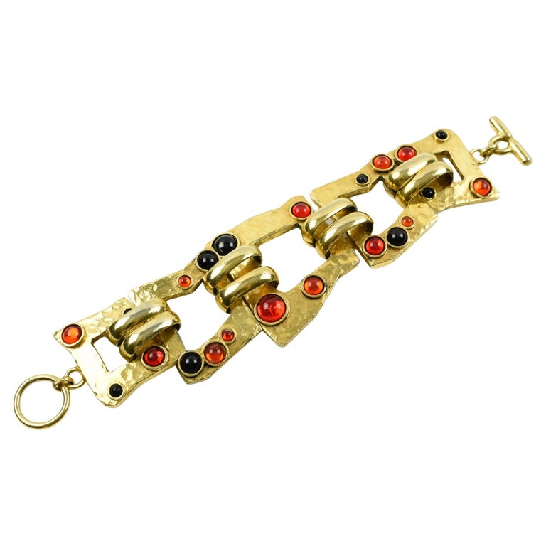 Bracelet Vintage MERCEDES ROBIROSA - Magnifique Grand Bijou Fashion