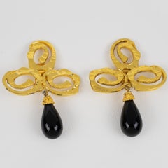 Mercedes Robirosa Dangle Clip Earrings with Poured Glass Drop