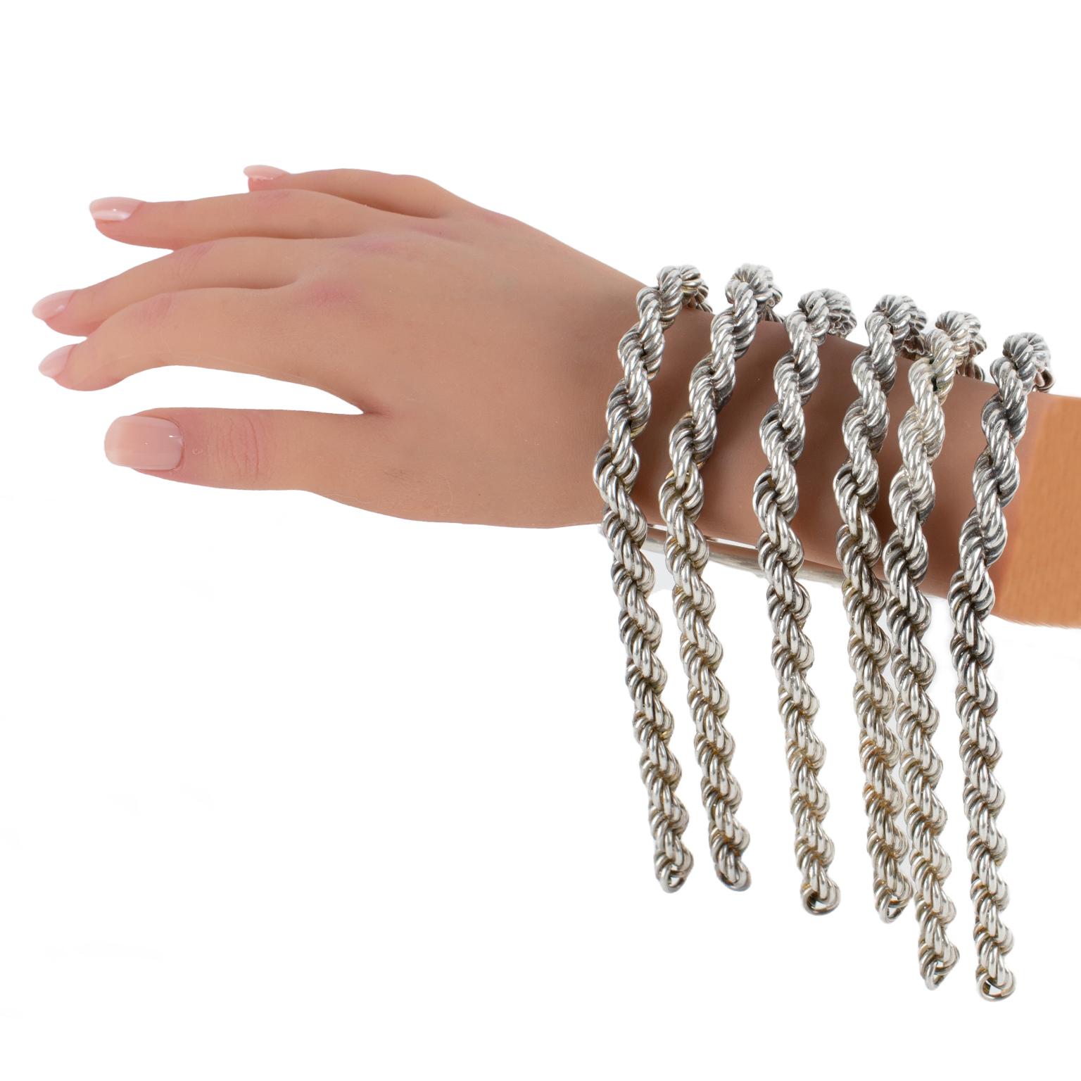 Mercedes Robirosa Paris Massiv versilbertes Kettenarmband im Angebot 6