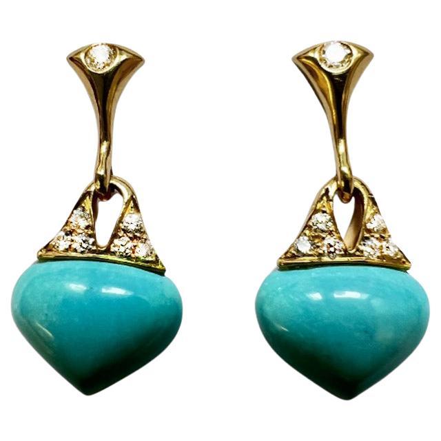 Mercer Boucles d'oreilles pendantes en or 20 carats et diamants 0,18 carat