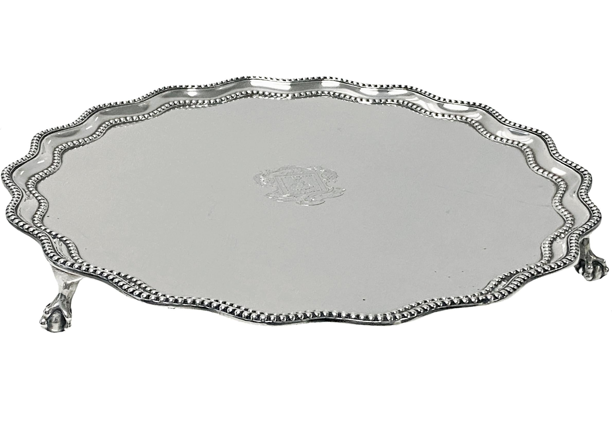 Mercers Company Garrard Antique Silver large Salver London 1897 In Good Condition For Sale In Toronto, Ontario