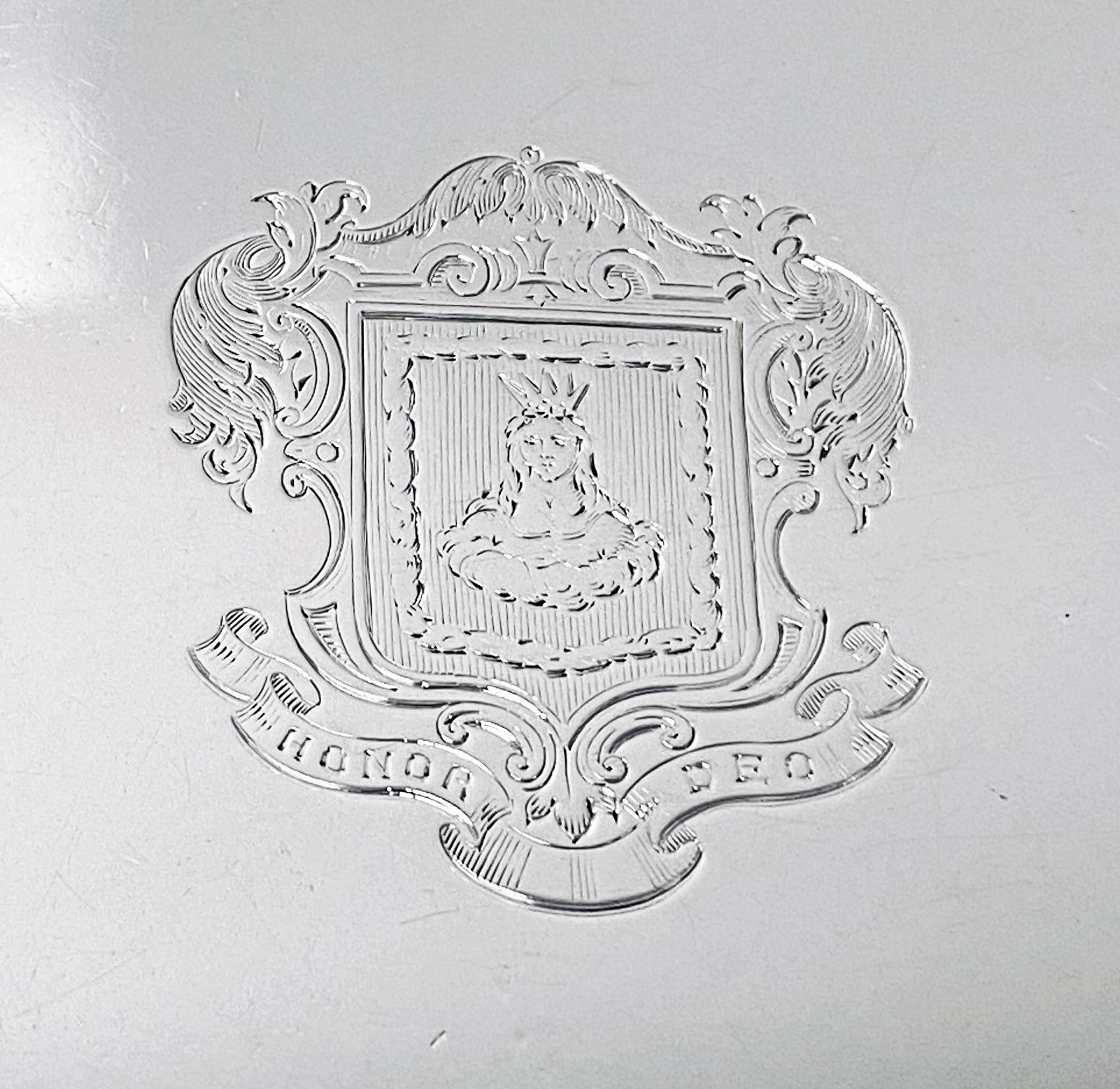 Sterling Silver Mercers Company Garrard Antique Silver large Salver London 1897 For Sale