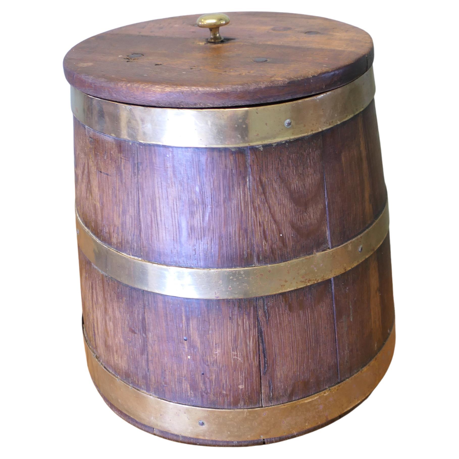 Merchant Navy “Grog Tub”, Oak and Brass Sailor’s Rum Barrel  A super piece.